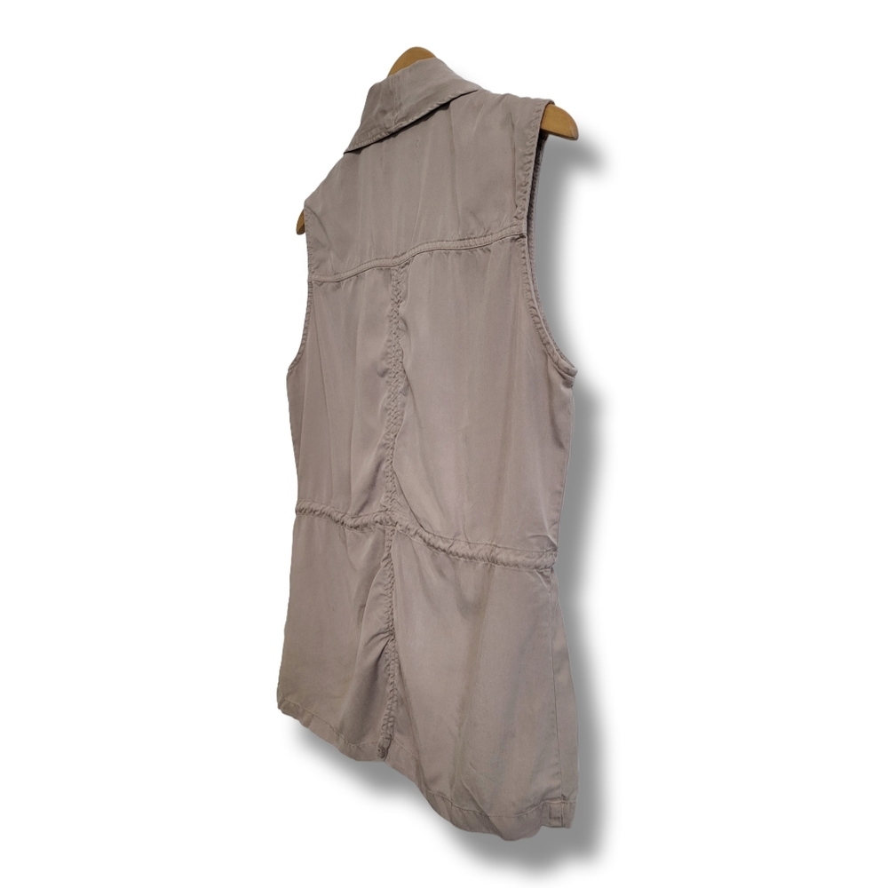🌿Trixxie Clothing Co. Women's Large Tencel Draped Collar Drawstring Vest Jacket - Picture 11 of 16